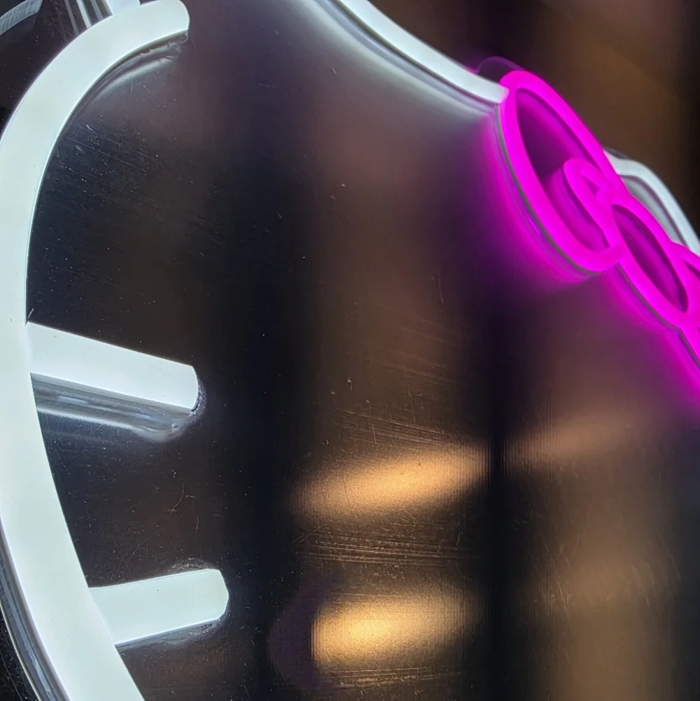 Anime Hello Kitty Mirror, Light Neon Sign Wall Decor, Neon Mirror with Dimmable.